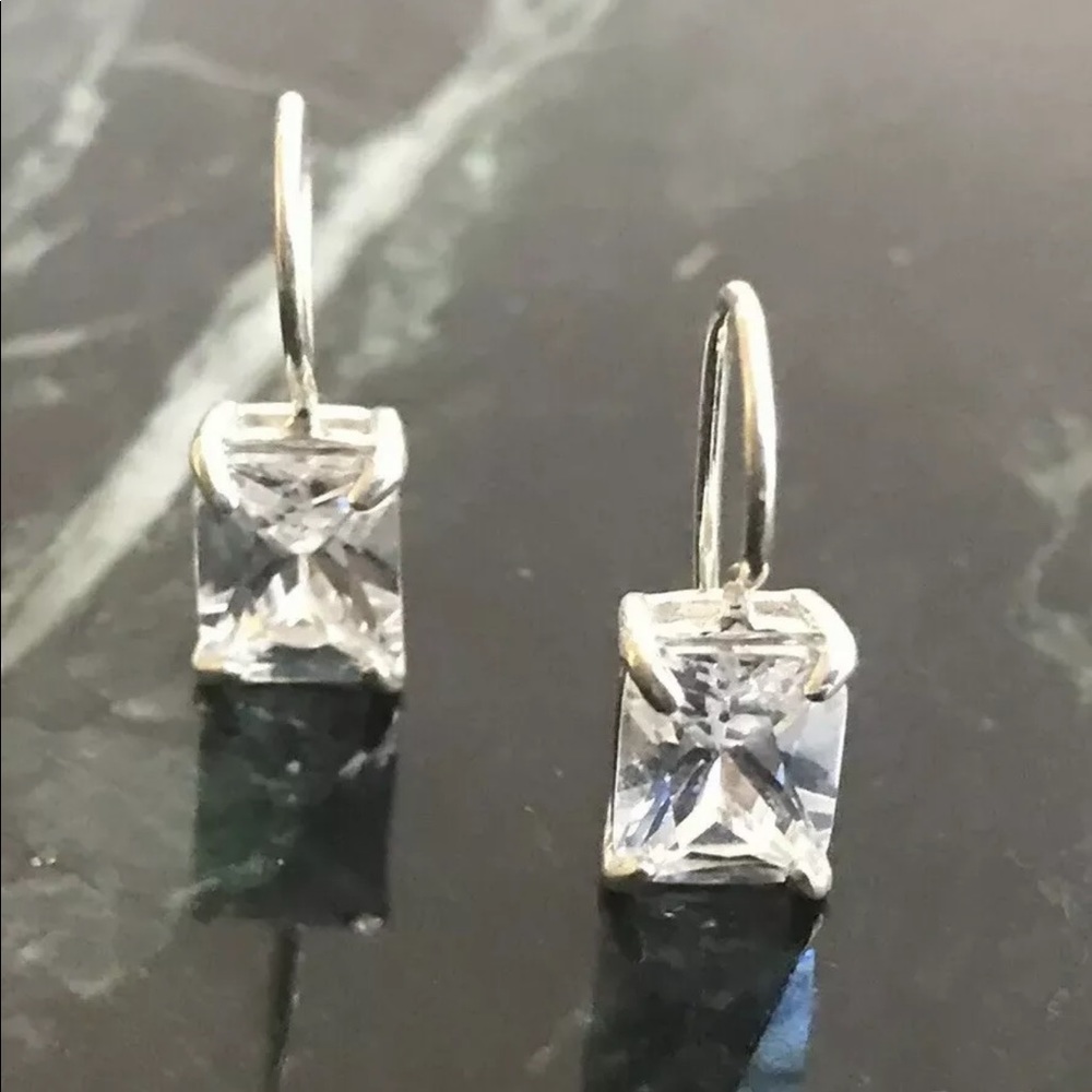 Silpada Rare Rectangle Cubic Zirconia Earrings W0353